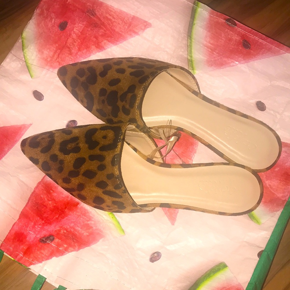 Leopard Print Mules/Flats -Sz 6. NWOT